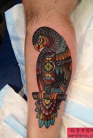 Láb papagáj tetoválás munka