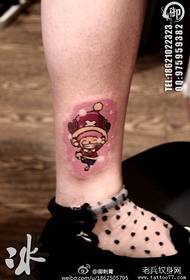 Leg söpö sarjakuva merirosvojen kuningas 乔巴 tatuointikuvio