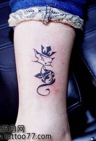 modello di tatuaggio di bellezza gamba carino carino totem gatto