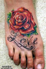 foot rose tattoo pattern