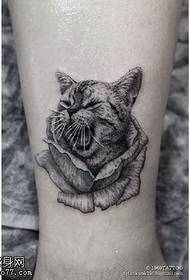 rose cat tattoo tattoo na nkwonkwo ụkwụ