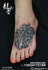 modello del tatuaggio dell'ancora della vela grande footed