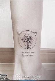 point strie géométrie petit arbre motif de tatouage