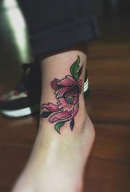 instep personality fashion flower tattoo pictures