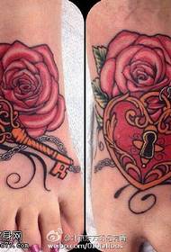 naslikan vzorec tatoo ključavnice ključavnice rose