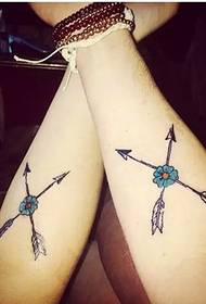 a unique tattoo between girlfriends