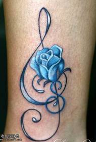voet mooie blauwe roos tattoo patroon