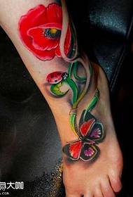 noha růže tetování vzor