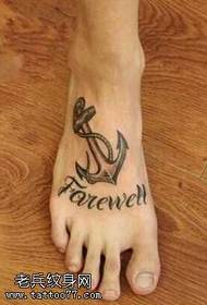 modello di tatuaggio inglese di ancoraggio del piede