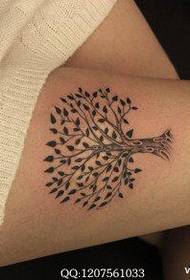 girls legs popular beautiful small tree tattoo pattern