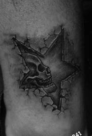 un modello di tatuaggio a stella a cinque punte con marchio