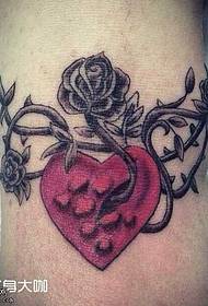 pėdų meilės rožės tatuiruotės modelis