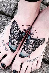 girls instep school painted European and American butterfly English tattoo pattern