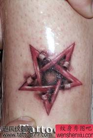 wokongola miyendo peeling pentagram tattoo