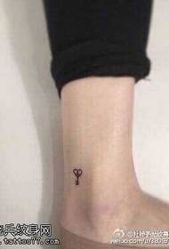 ankle simple and delicate small key tattoo pattern