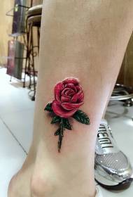 сјајна тетоважа цвијета руже 47489 - слатко маче и тетоважа лика на глежњу љубавнице