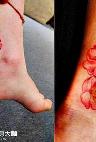 Fuß rosa Blume Tattoo Muster