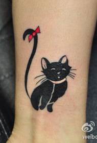 padrão de tatuagem de gato totem bonito que as meninas gostam