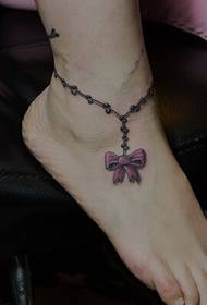 unyawo oluhle kunye oluhle lokuhlobisa i-anklet isaphetha somfanekiso we tattoo