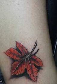 foot maple leaf tattoo pattern