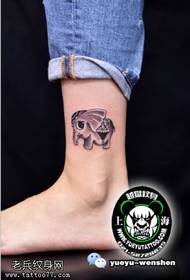 cute baby elephant tattoo pattern on the ankle