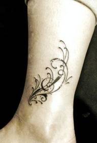 modello di tatuaggio di vite totem ragazza gamba