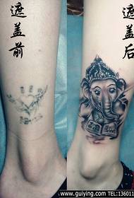 usa il modello dio dio per coprire la mappa dell'effetto tatuaggio fallita