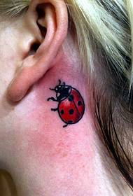 tre ladybug tatoveringsmønstre på vristen