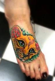 podbity kolor spersonalizowany obraz tatuażu kota