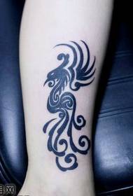 Classic Leg Totem Phoenix Tattoo Patroon