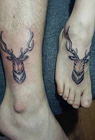 व्यक्तित्व युगल पैर हिरण टैटू चित्र चू चू प्यारा