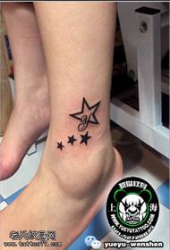 pola tato bintang lima sederhana