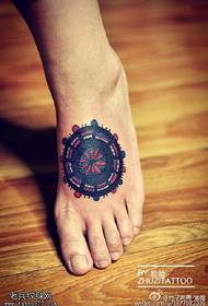 foot compass tattoo pattern