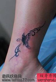 leg beautiful butterfly vine tattoo popular pattern
