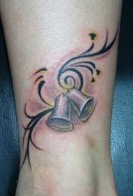a small bell tattoo pattern for girls