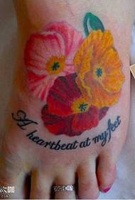 крак цвете английски татуировка модел