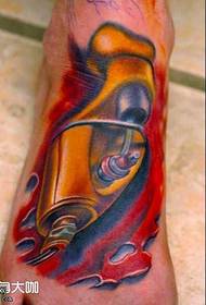 Patrón de tatuaje de máquina de tatuaje de pie