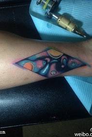 Ankle Geometry Color Tattoo Pattern