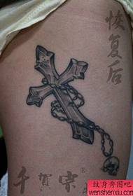 leg classic popular cross tattoo pattern