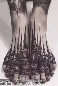 Patrón de tatuaxe da fortaleza a pé