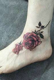 wreef kleuren bloem tattoo patroon is erg mooi