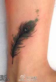 gyönyörű páva toll tetoválás minta