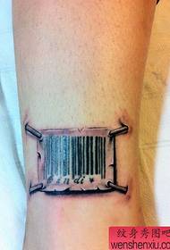 Svītrkoda tetovējuma modelis: kājas svītrkoda tetovējuma tetovējuma attēls