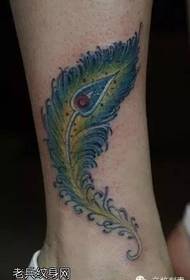 Peacock Gashin Tsuntsu Tattoo Tsuntsu a kan idon idon