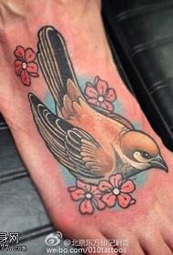 voetoppervlak Magpie cherry tattoo-patroon