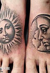 Foot Sun Moon Tattoo Pattern