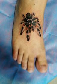 collo del piede un piccolo modello di tatuaggio ragno 3d