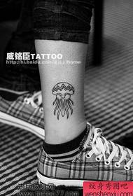 leg popular totem jellyfish tattoo pattern