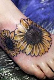 modello del tatuaggio del fiore del girasole del piede