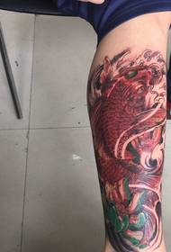 tatuu di calamar rossu esterno 47516 - tatuu di moda persunalizata pede